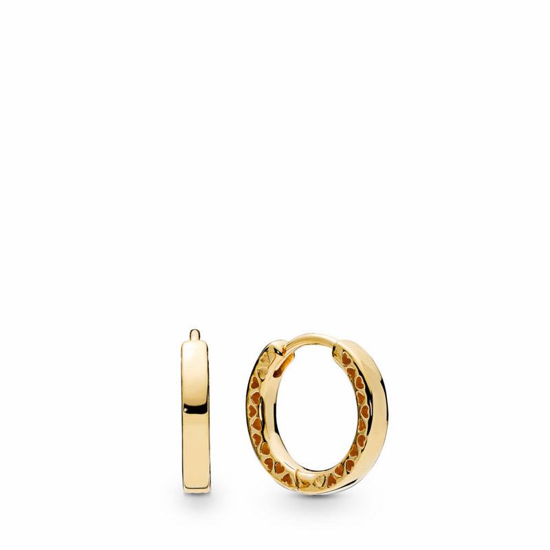 Pandora Shine™ Hearts of Pandora Hoop Earrings NZ, 18ct Gold Plated (674231-LSC)